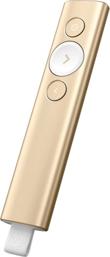 Пульт презентационного управления Logitech Spotlight золотого цвета