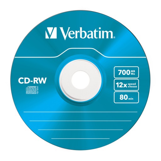 Verbatim CD-RW SERL High-Speed ​​Color, тонкая коробка на 5 упаковок