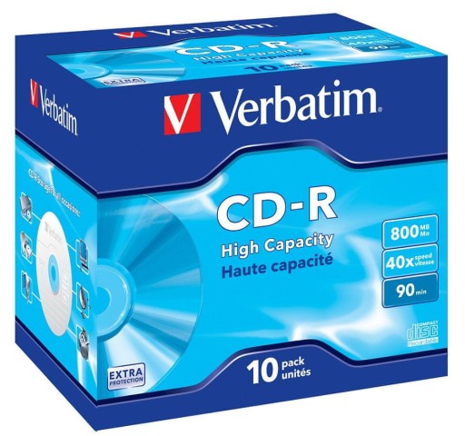 CD-R Verbatim 40x 800 МБ (Jewel Case 10) Дополнительно