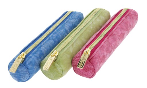 Маленький пенал, косметичка, футляр для ручек, круглый, СИНИЙ, Snake, Herlitz