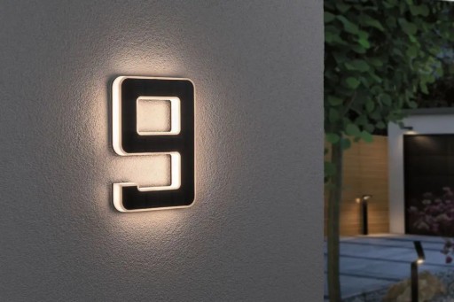 PODŚWIETLANY NUMER DOMU 9 Oprawa Elewacyjna SOLARNA Z Czujnikiem PL79850