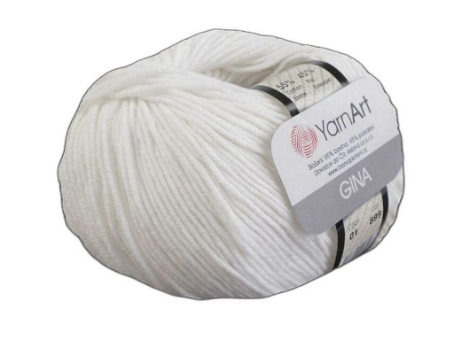 Пряжа YarnArt Jeans 62 оптически белая 50г/160м