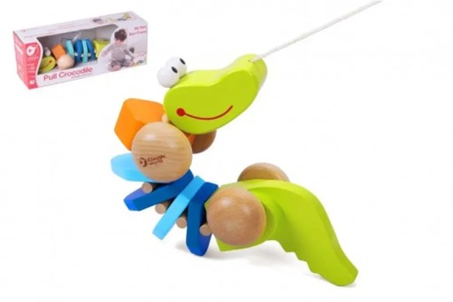 Толкатель TOY Crocodile для вытягивания аллигатора на веревке