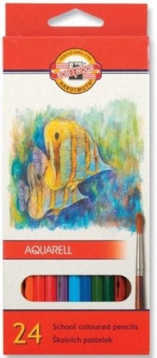 КАРАНДАШИ АКВАРЕЛЬНЫЕ MONDELUZ 24 ЦВЕТА. КОН 3718 РЫБА