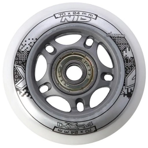 Колеса резиновые 4 шт 70х24 Белые NILS + Подшипники Abec7 8 шт