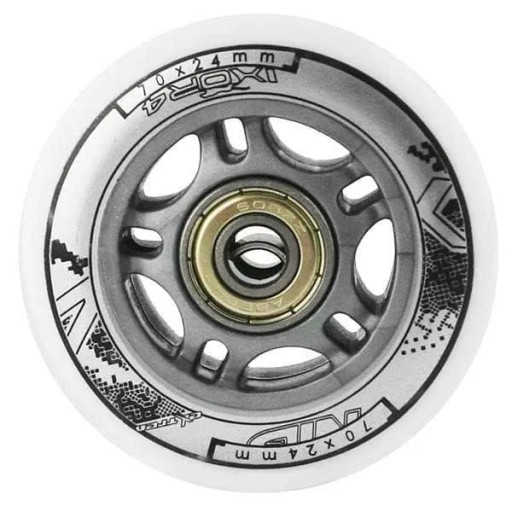 Колеса резиновые 4 шт 70х24 Белые NILS + Подшипники Abec7 8 шт