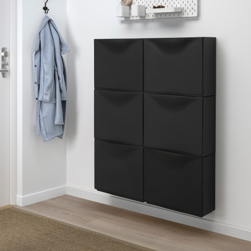 ШКАФ ДЛЯ ОБУВИ IKEA TRONES ЧЕРНЫЙ 1 ШТ. 52X18X39СМ