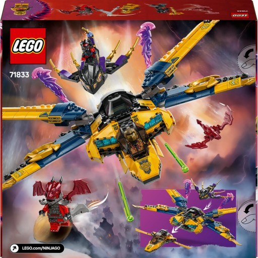 Klocki LEGO NINJAGO 71833 Ras i burzowy superodrzutowiec Arina