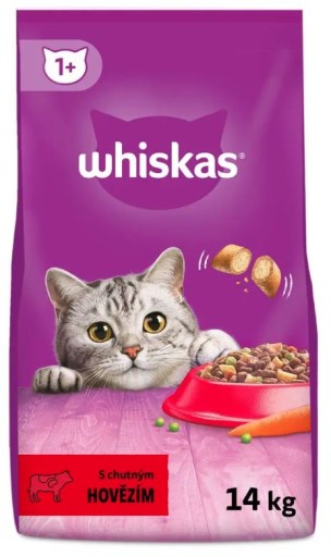 WHISKAS сухой корм для кошек говядина 2х 14 КГ