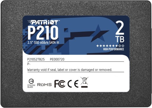 Твердотельный накопитель Patriot P210 2 ТБ 520/430 МБ/с SATA III 2,5 дюйма