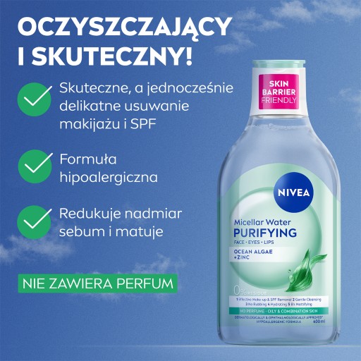 NIVEA Очищающая мицеллярная вода с водорослями для комбинированной кожи 400 мл