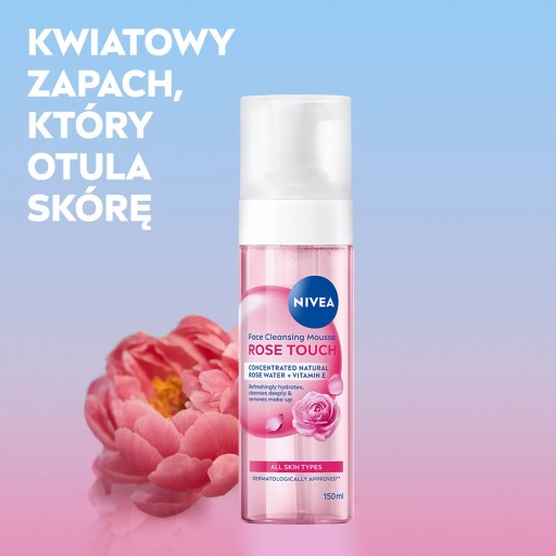 NIVEA Rose Touch очищающая пенка для лица с розовой водой, 150 мл