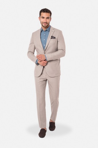 GARNITUR MĘSKI DORIAM BEŻOWY SLIM FIT 182 116