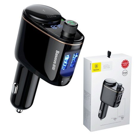 Baseus fm-передавач do автомобіля bt скло зарадий пристрій автомобільна usb mp3 , фото