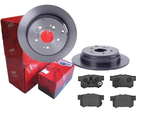 2× trw диск тормозной задний df7374 тормозные колодки kpl. gdb3438 , фото