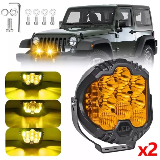 2X 75w машина протитуманний ліхтар робоча лед рефлектори 12v/24v 5800lm , фото