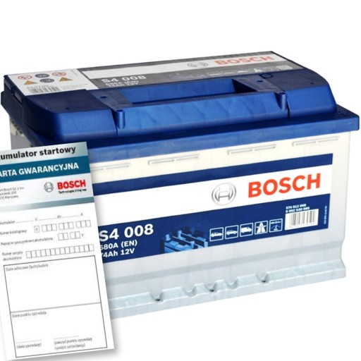 Акумулятор bosch 12v 74ah/680a s4 p полюс стандарт 278x175x190 b13 , фото
