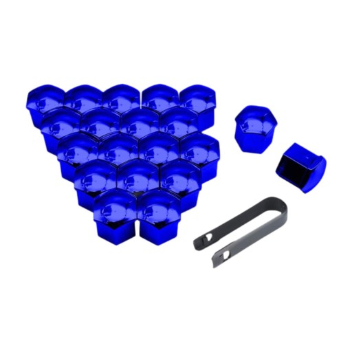 20 штук універсальні накладки захисний na гвинти колес автомобільних сині 17mm , фото