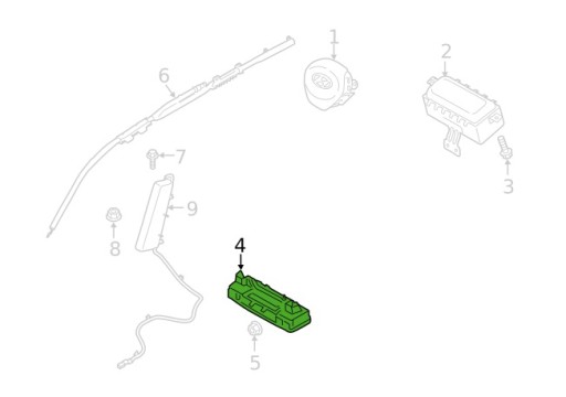 Hyundai palisade 19-22 подушка безопасности подушка коленный , фото