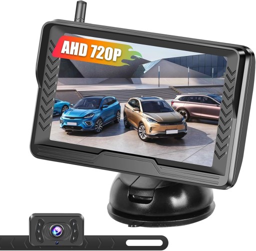Автомобільна безпроводна камера заднім ходом z монітор 4 3 cala ip69 ahd 720p , фото