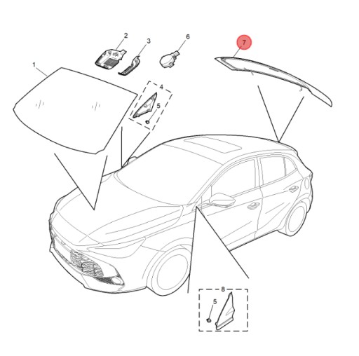 Скло вікно mg 3 , фото