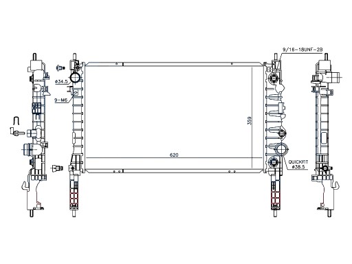 Радиатор воды система охлажденния мотора 1300360 , фото