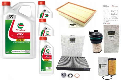 5W30 castrol rn17 масло комплект фільтрів оригінальний espace v talisman 2.0 dci , фото
