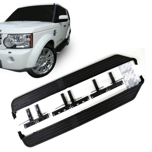 Підножка бокова j&j автомат alu abs срібний do land rover discovery 3/4 , фото