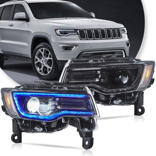 Рефлекторы фонари полный лед - омологация jeep grand cheroke 2014-2021 , фото