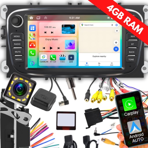 Радіо автомобільні ford mondeo mk4 focus mk2 mk3 galaxy s-max gps андроїд 13 , фото