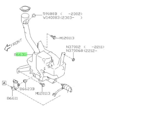 Резервуар жидкости омывателя subaru outback b16 2020- , фото