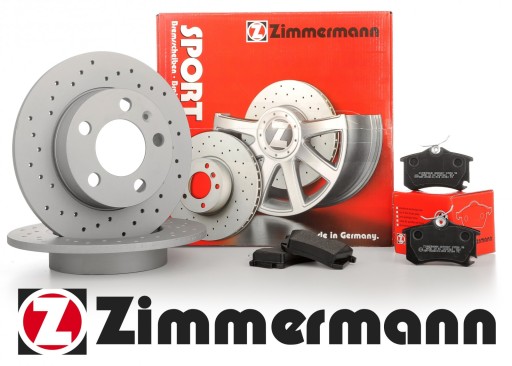 2× zimmermann диски тормозные тормозные колодки sport задний 590.2824.52 24323.155.1 , фото