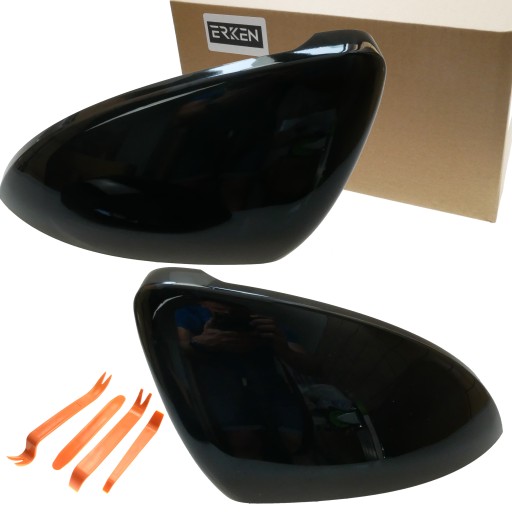 Накладки корпус зеркал чорний блиск r do vw golf vii 2012 2018 , фото