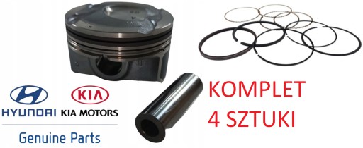 Комплект поршней hyundai kia 1.6 gdi g4fd контакты кольца оригинальный , фото