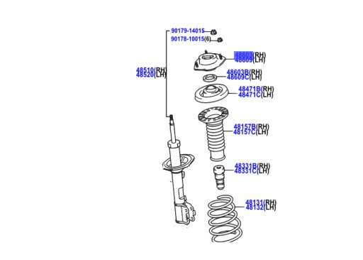 48609-48020 крепление верхние подшипник переднего амортизатора lexu rx 03-08 , фото