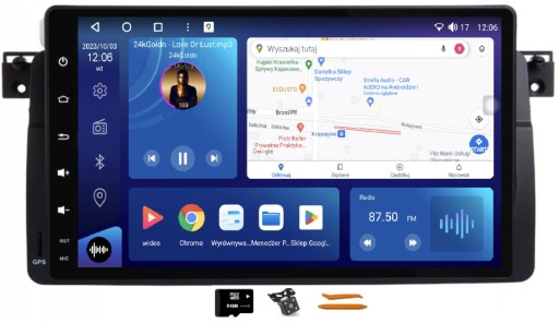 Радио android навигация qled carplay lte gps dsp bmw 3 e46 m3 98-06 , фото