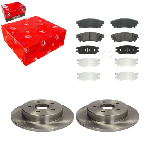 2× trw диск тормозной задний df8335 тормозные колодки kpl. gdb4459 , фото