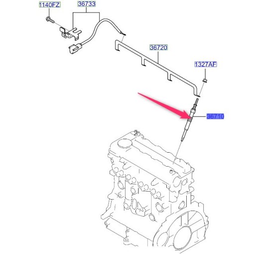Свеча накала kia oe 36710-2a200 , фото
