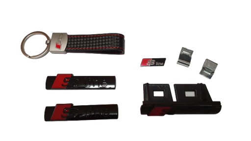 2Szt емблема na крило audi s-line 3d 74x15mm чорний блиск комплект , фото