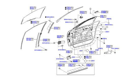 67876-50020 ущільнювач дверей нижня внутрішній na ліве передні lexu ls 17- , фото