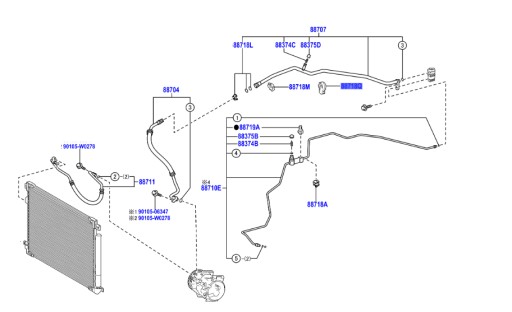 88718-33490 запонка держатель шлангов кондиционера lexu es nx camry rav , фото