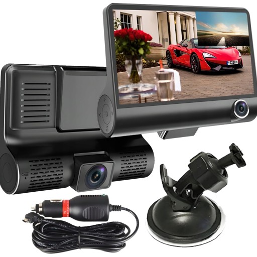 Реєстратор водіння камера заднім ходом повний hd 3 камеры , фото