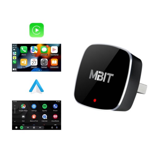 Адаптер carplay андроїд авто 2w1 mbi бездротовий bluetooth usb i usb-c , фото