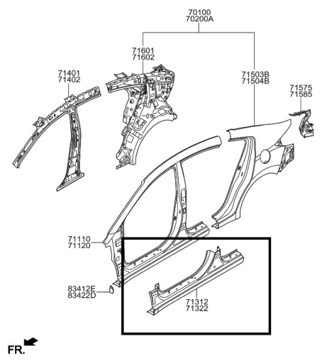 Порог правое hyundai elantra 2015- 2018 oe 71322f2d00 , фото