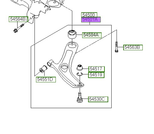 Hyundai oe 54501 1j700 рычаг подвеска колеса , фото