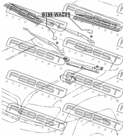 Febest 0199-wac01 крышка рама дворников , фото