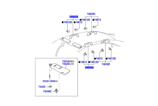 74610-30340-B0 передняя ручка держатель потолока крыша lexu is es gs , фото