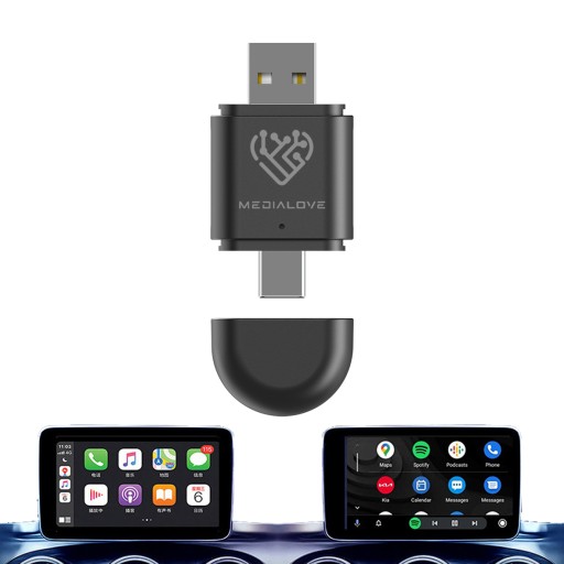 Бездротовий mini адаптер carplay do iphone ios андроїд авто pendrive usb , фото