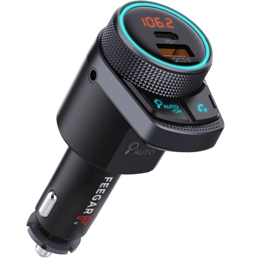 Fm-Передавач feegar q300 pro bluetooth 5.1 usb зарадий пристрій автомобільна mp3 , фото