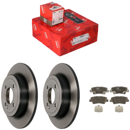 2× trw диск тормозной задний df7928 тормозные колодки kpl. gdb3494 , фото